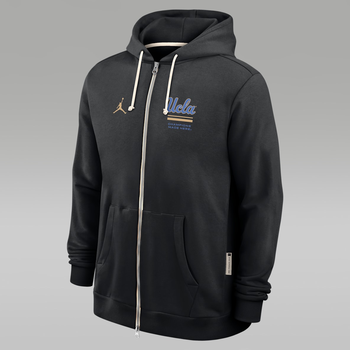 UCLA Sideline Standard Issue Sudadera con gorro universitaria marca Jordan Dri-FIT de cierre completo para hombre