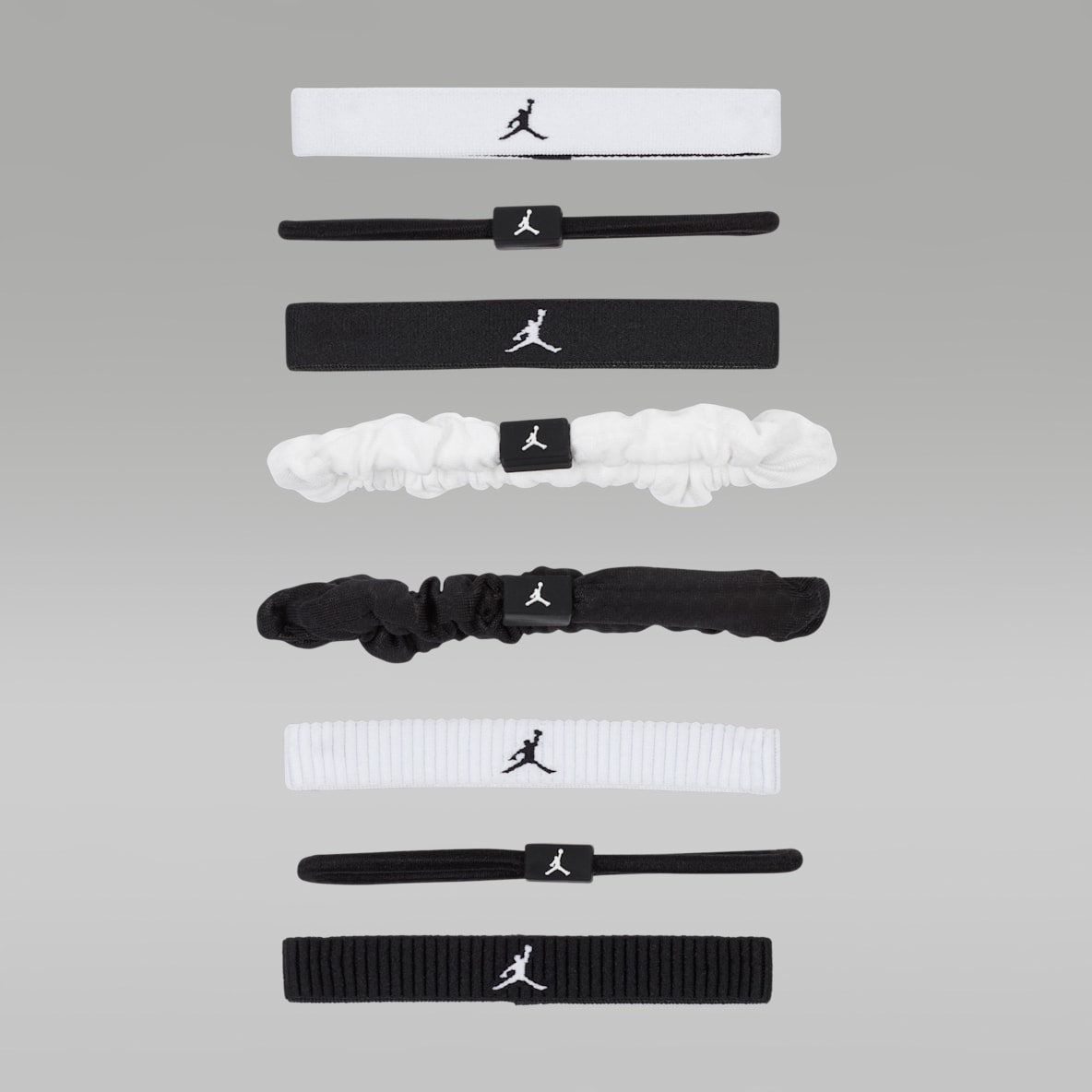 Jordan Sport Ligas para el cabello elásticas mixtas (paquete de 8)