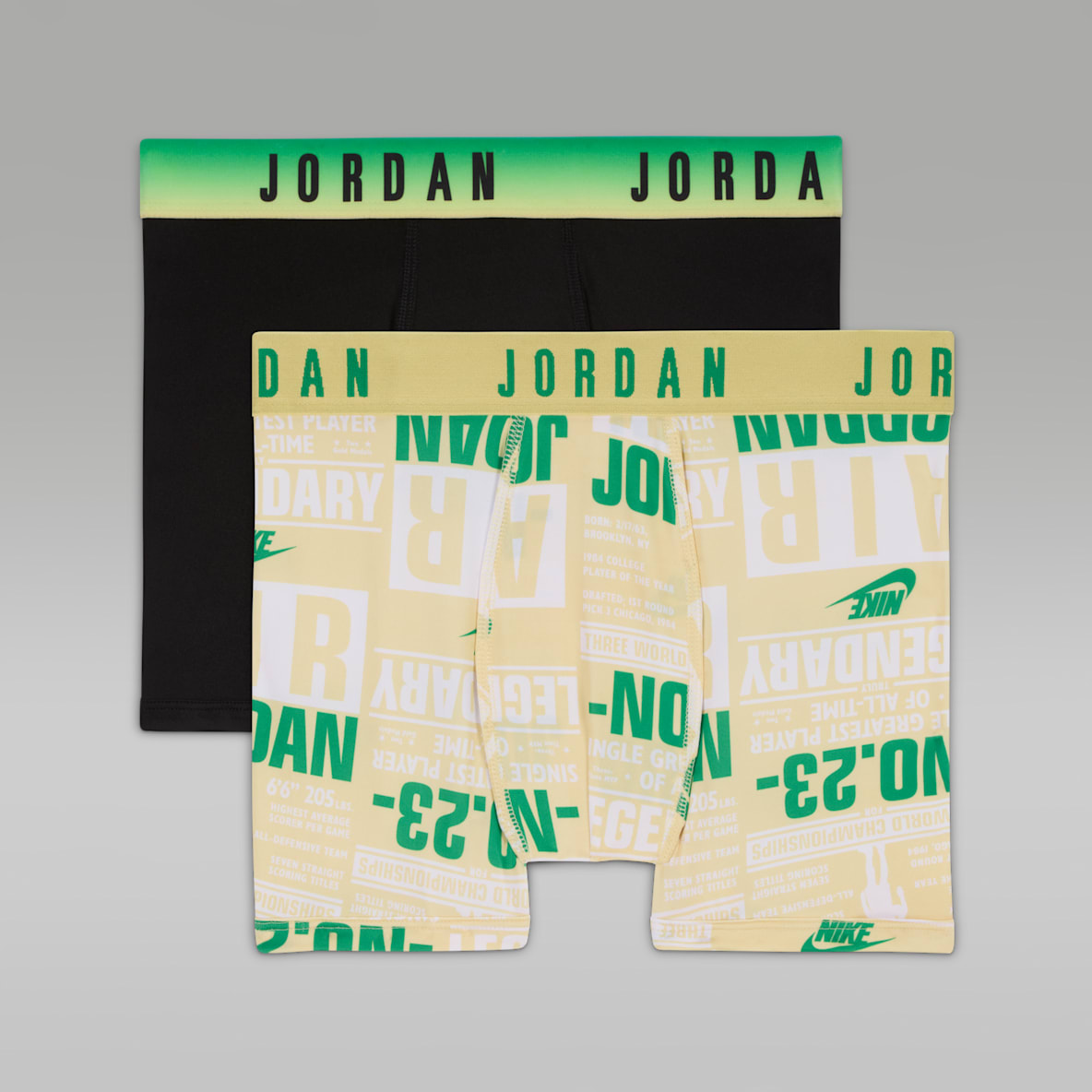 Jordan Ropa interior estampada Dri-FIT para niños talla grande (paquete de 2)