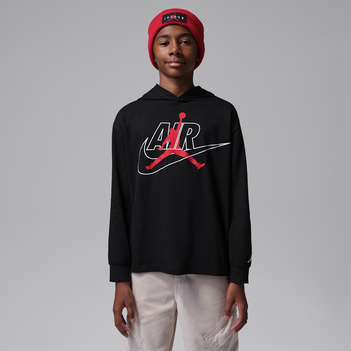 ジョーダン ジュニア Jumpman Air フーデッド ロングスリーブ Tシャツ