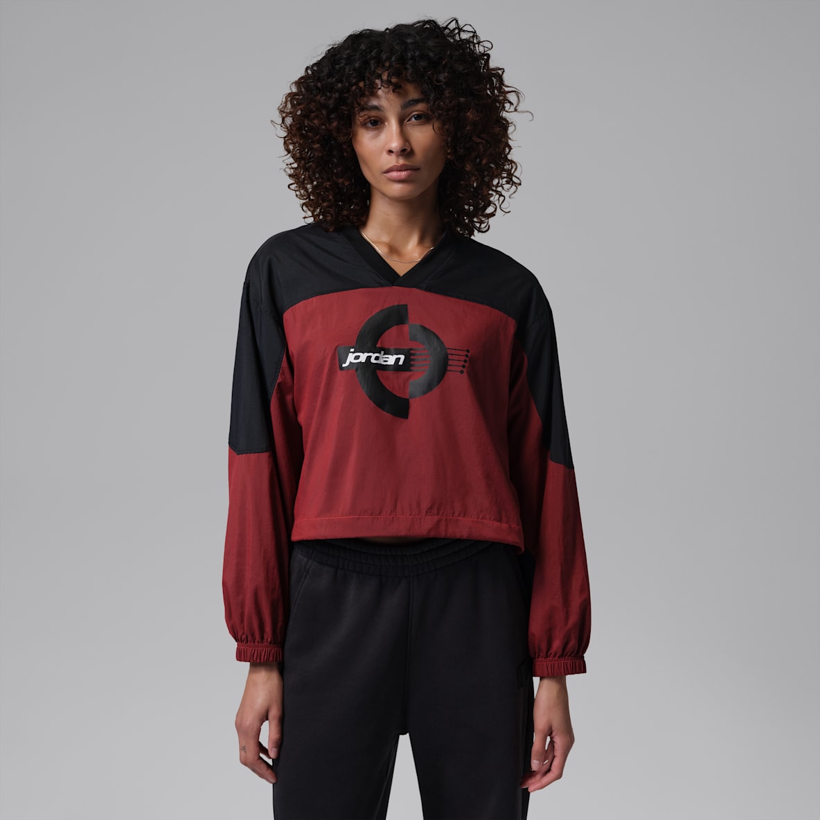 Jordan Brooklyn Jordan Brooklyn Women's Woven Long-Sleeve Graphic Pullover