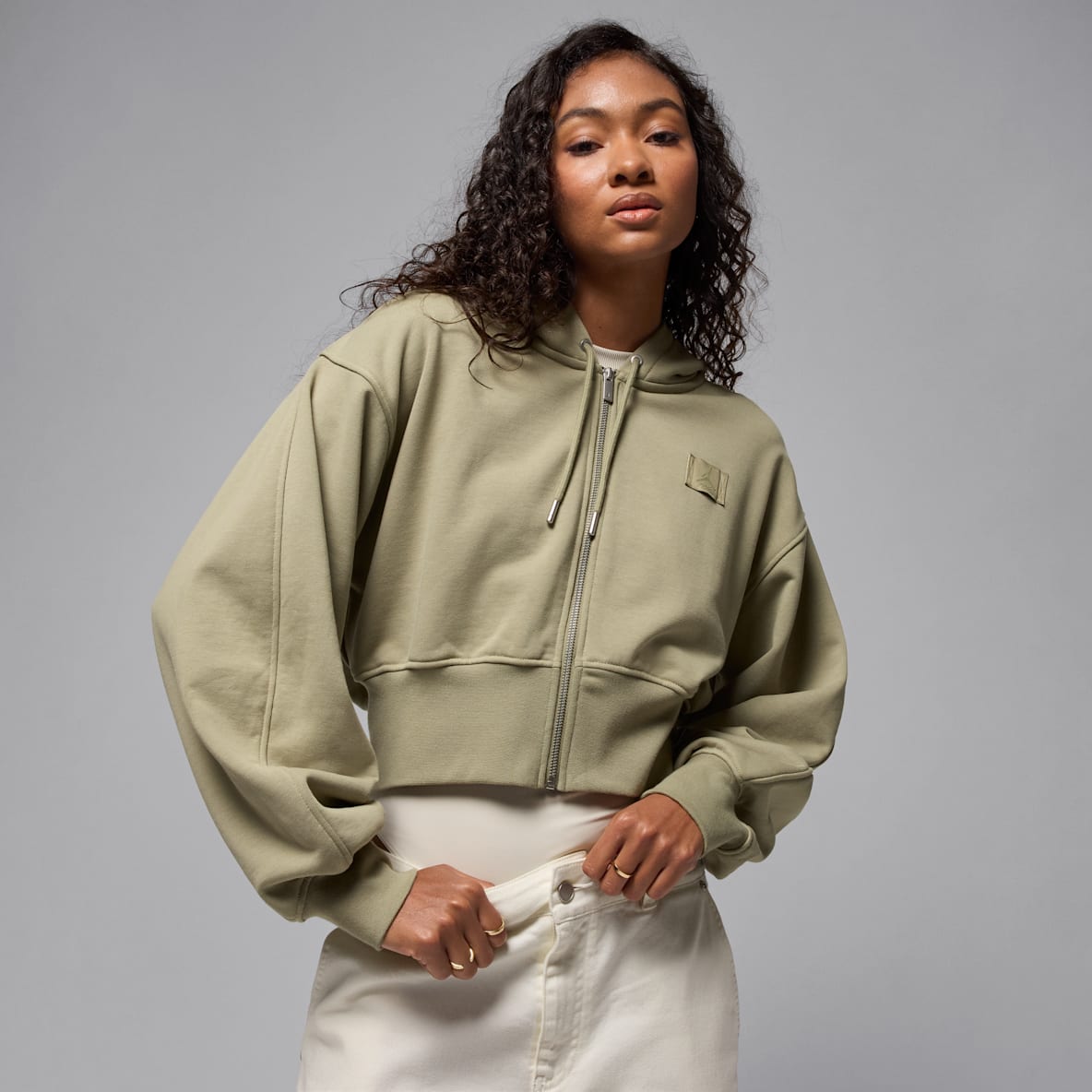 Jordan Flight Fleece Jordan Flight Fleece Γυναικεία crop μπλούζα με κουκούλα και σατέν υλικό επένδυσης