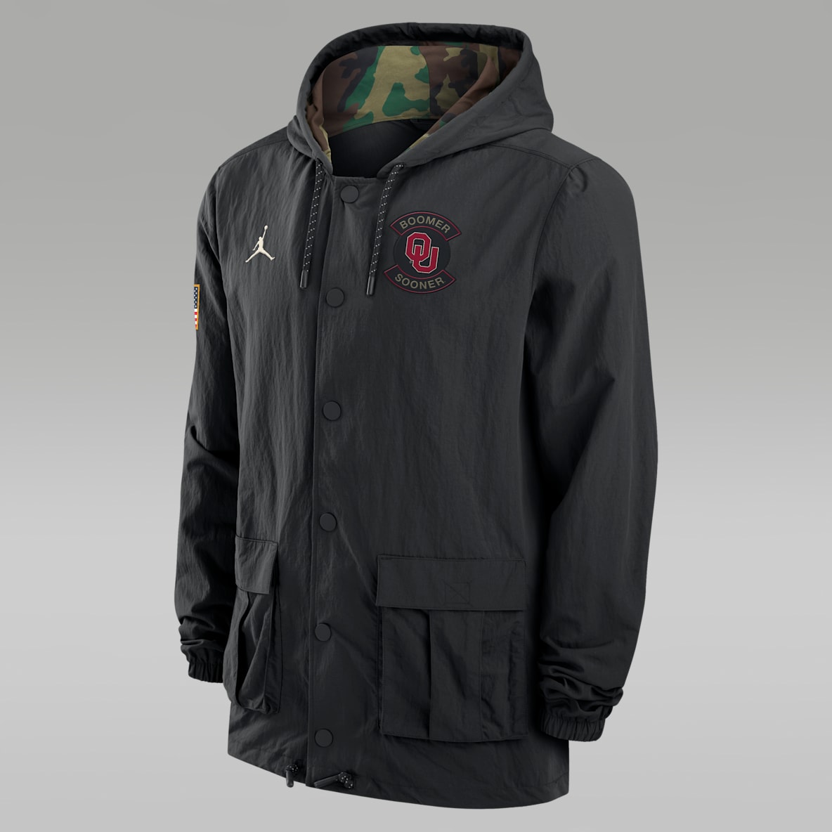 Oklahoma Oklahoma Men's Jordan Brand Full-Snap Hooded Military Jacket