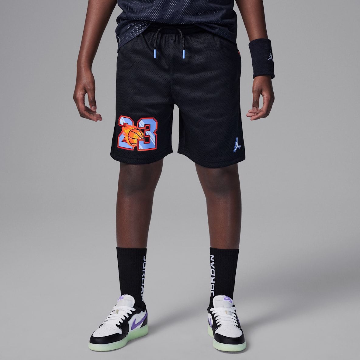 Jordan Customized Air Jordan Customized Air Big Kids' Flame Shorts