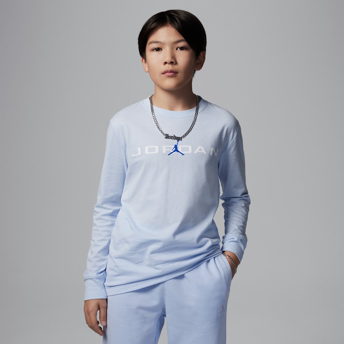 Jordan Jordan Playera de manga larga Baseline para niños talla grande