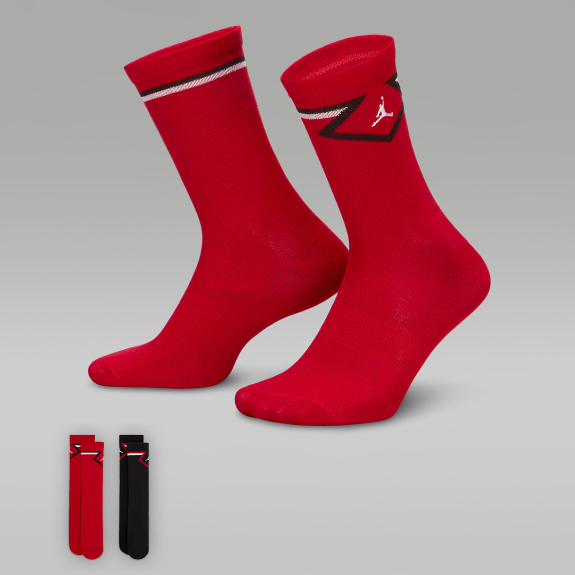 Jordan Big Kids' Diamond High Crew Socks (2 Pairs)