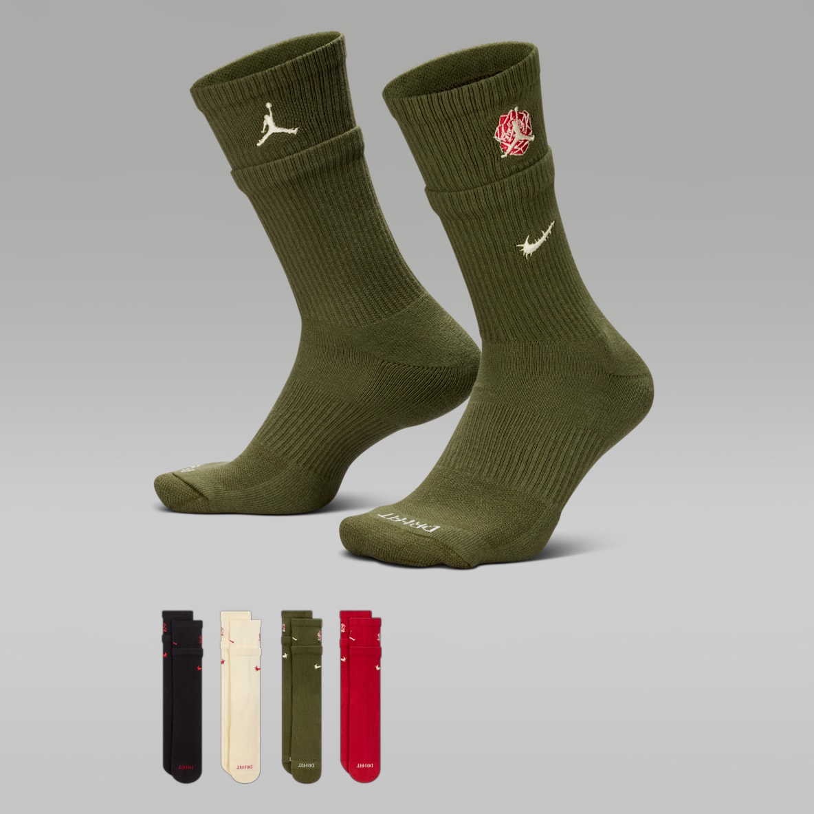 Jordan x Teyana Taylor Everyday Plus Cushioned Crew Socks (4 Pairs)