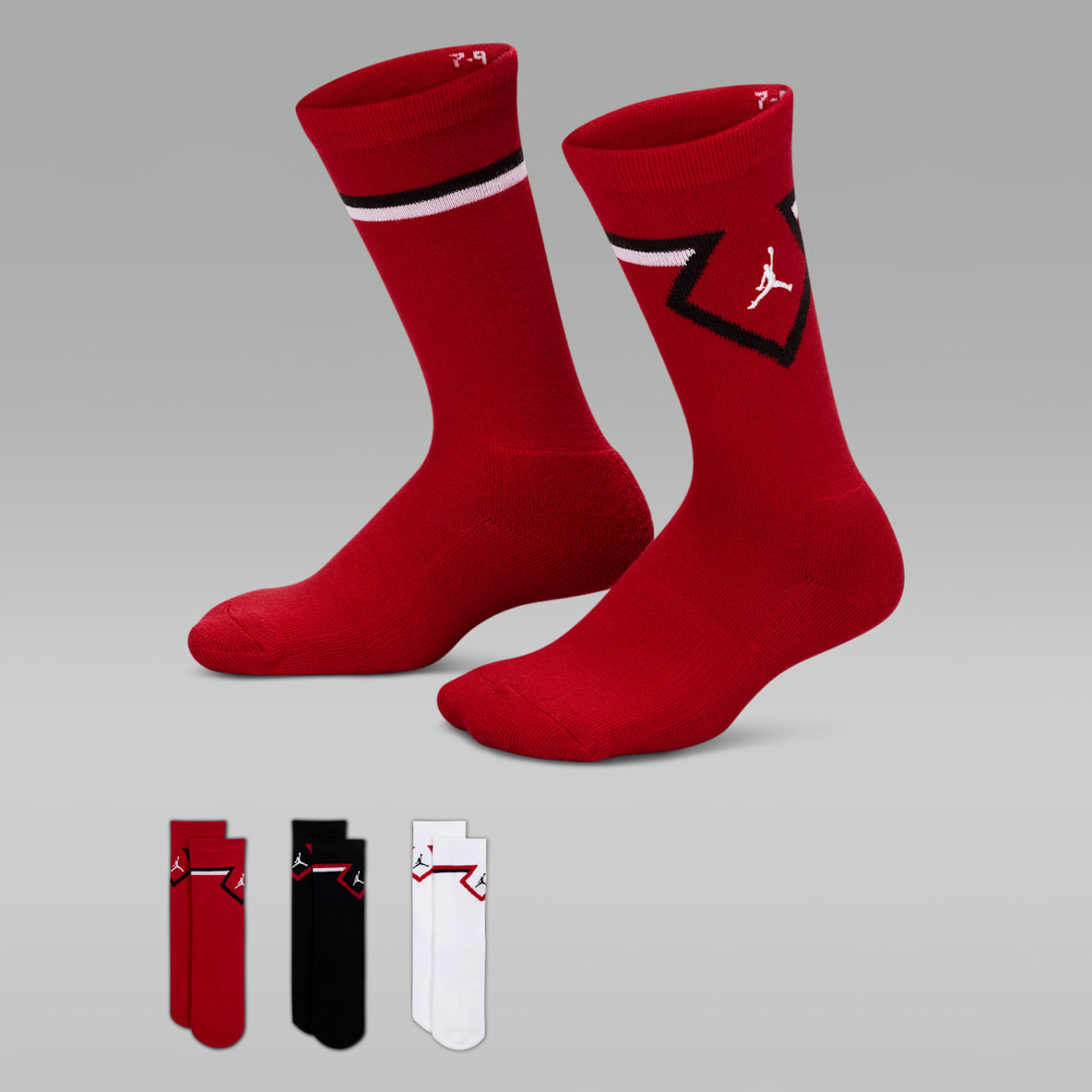 Jordan Big Kids' Diamond Crew Socks (3 Pairs)