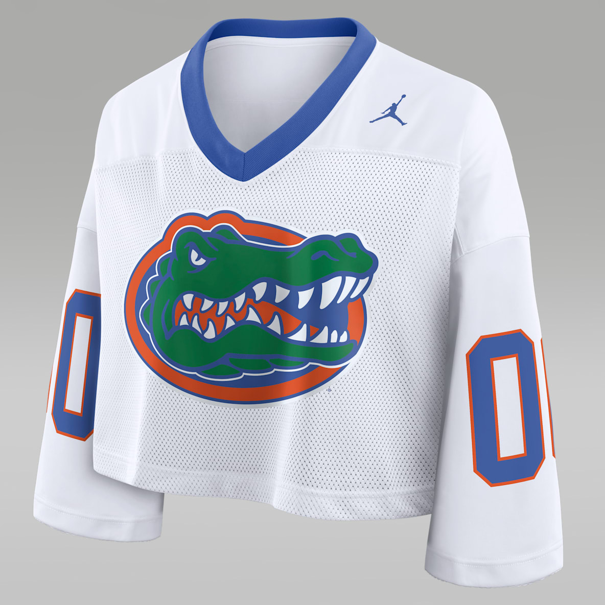 Florida Logo Playera universitaria marca Jordan Dri-FIT cropped para mujer