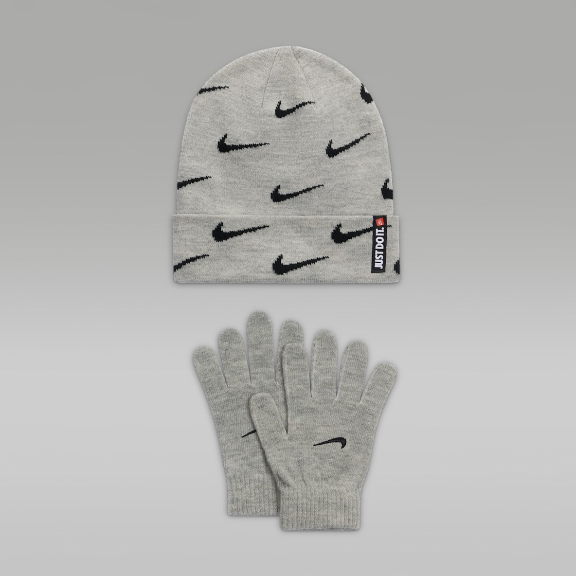 Nike Swoosh Repeat Beanie and Gloves Set Nike Swoosh Repeat Beanie and Gloves Set Big Kids' Set
