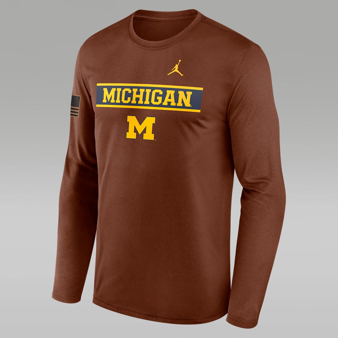 Michigan Courtside Men's Jordan Brand Dri-FIT College Long-Sleeve T-Shirt