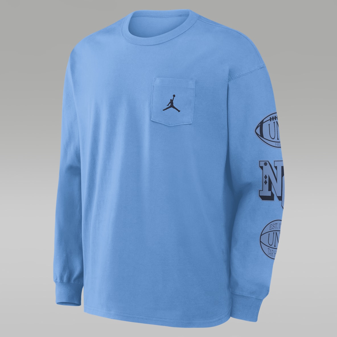 North Carolina Academic Max90 Pocket Playera de manga larga universitaria marca Jordan para hombre