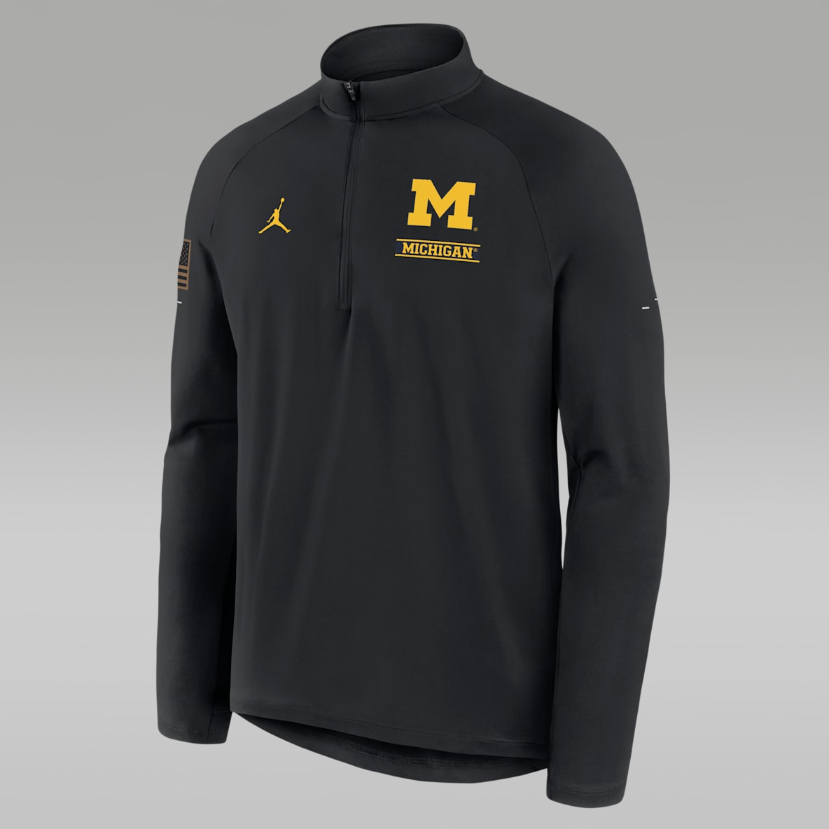 Michigan 2026 Military Appreciation Stride Men's Jordan Brand Dri-FIT College 1/2-Zip Long-Sleeve Top