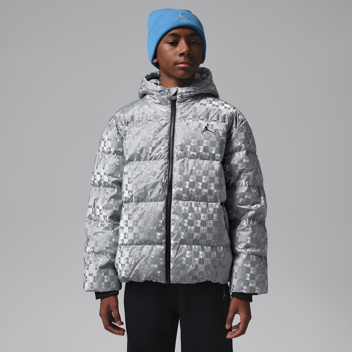 조던 주니어 박시 샤이니 패딩 재킷