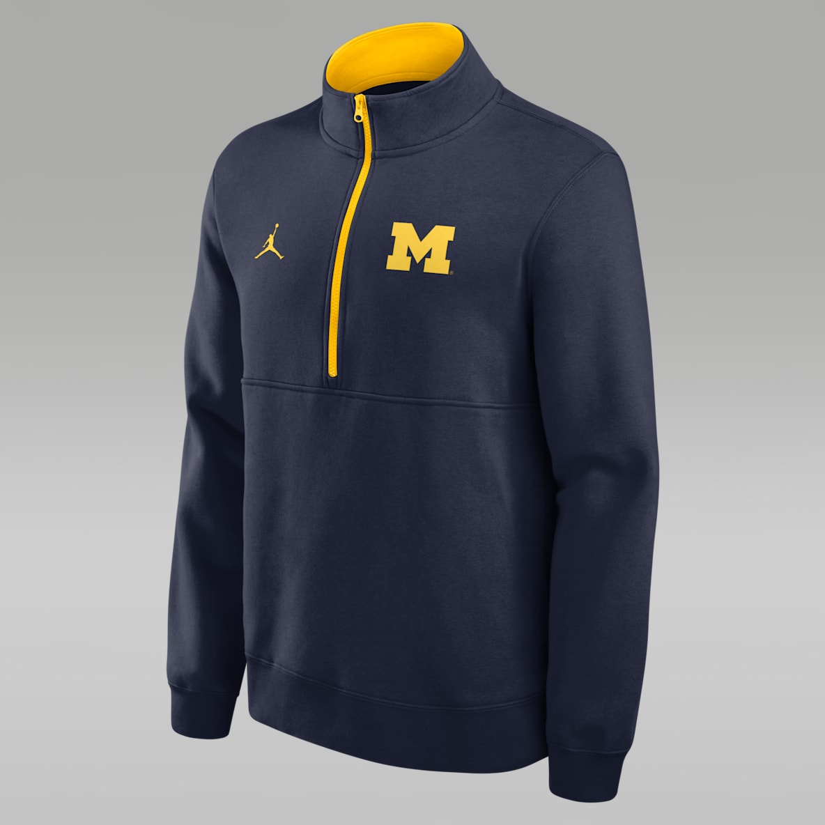 Michigan Primetime Primary Logo Men's Jordan Brand College 1/2-Zip Crew
