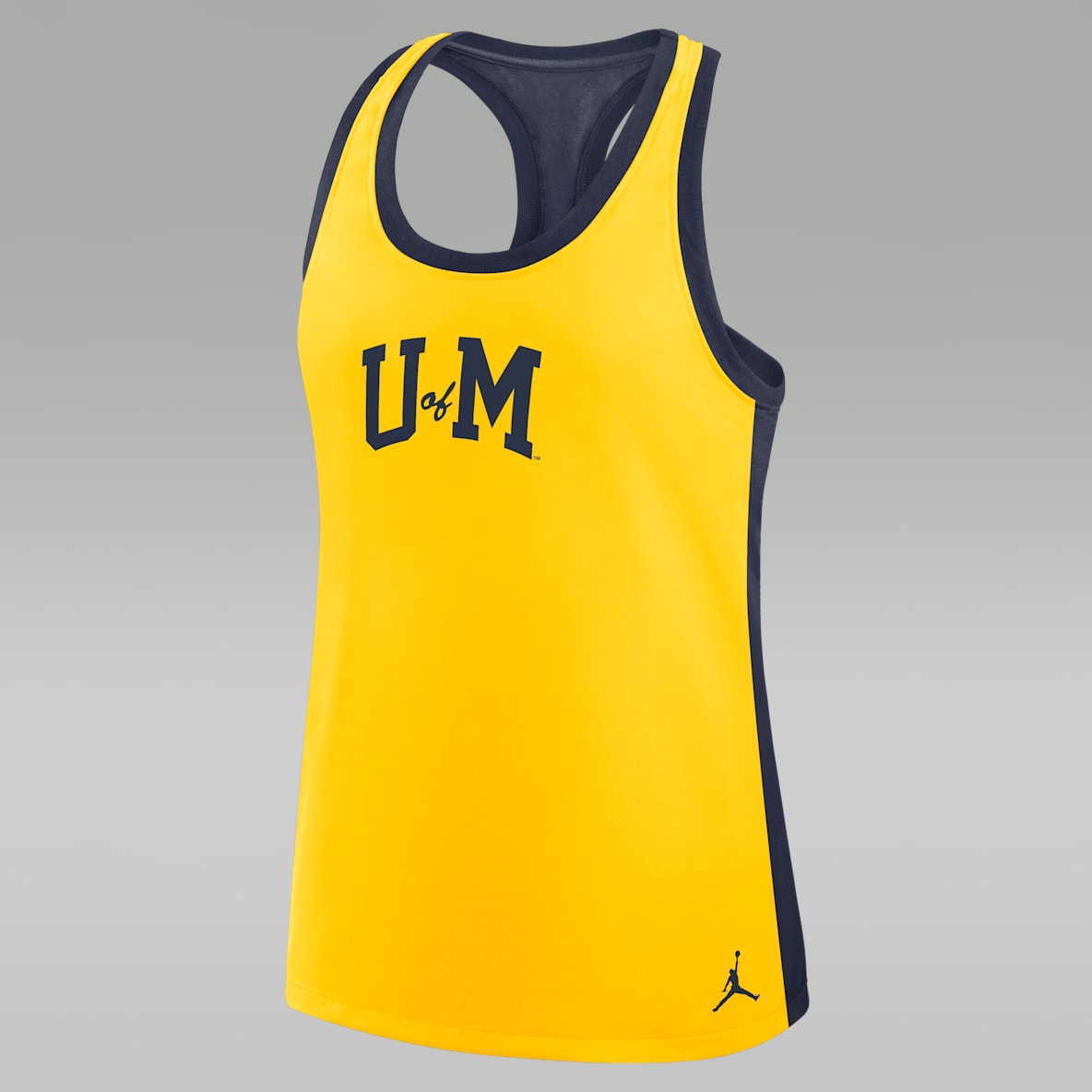 Michigan Camiseta de tirantes universitaria Dri-FIT con espalda deportiva marca Jordan para mujer