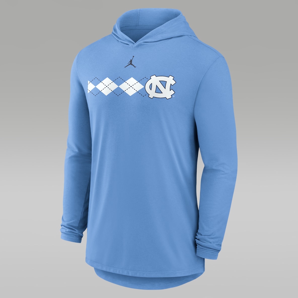 North Carolina Primetime Pattern Men's Jordan Brand Dri-FIT College Long-Sleeve Hooded T-Shirt