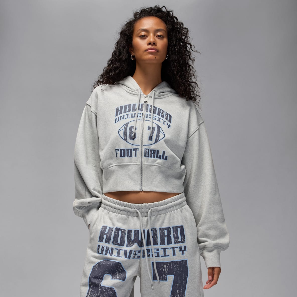 Jordan Flight Fleece x Howard University Jordan Flight Fleece x Howard University Women's Full-Zip Cropped Hoodie