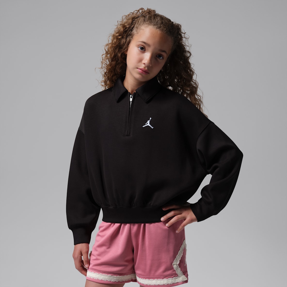 Jordan She's An All Star Playera de medio cierre para niños talla grande
