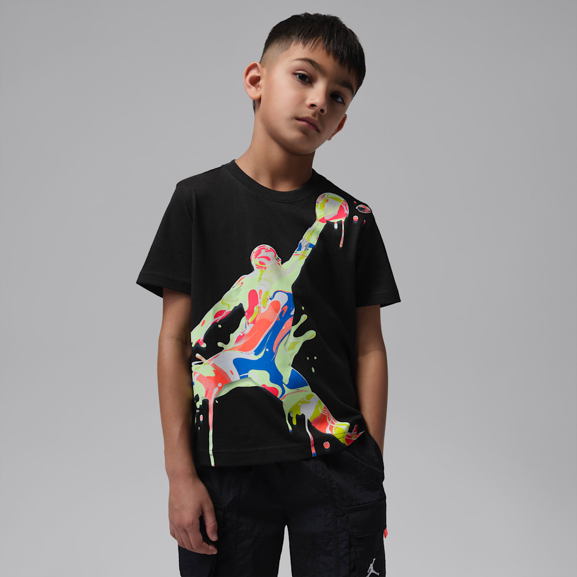 Jordan Super Splash Playera Jumpman Paint Spill para niños talla pequeña