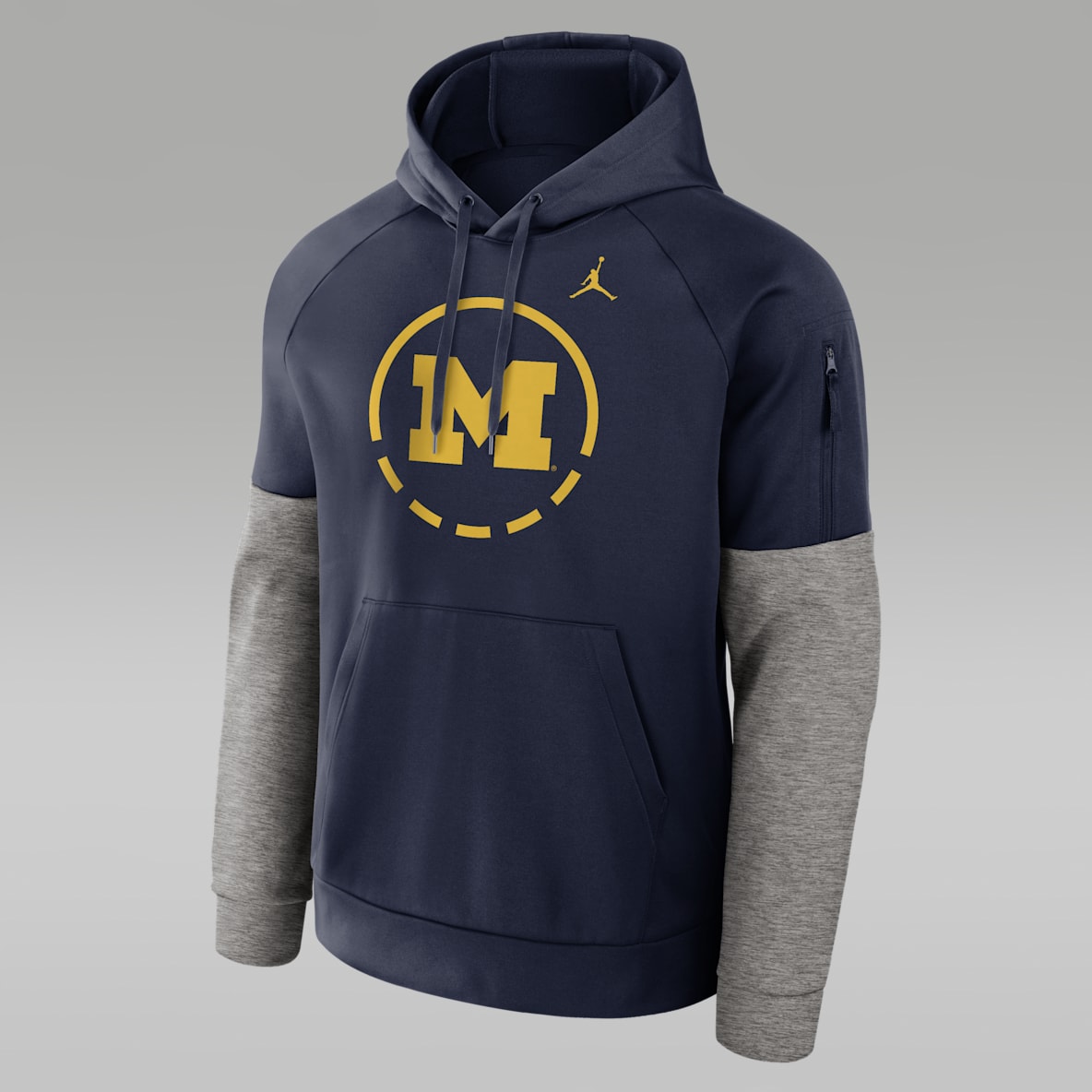 Michigan Primetime Sudadera con gorro sin cierre universitaria marca Jordan Therma-FIT para hombre