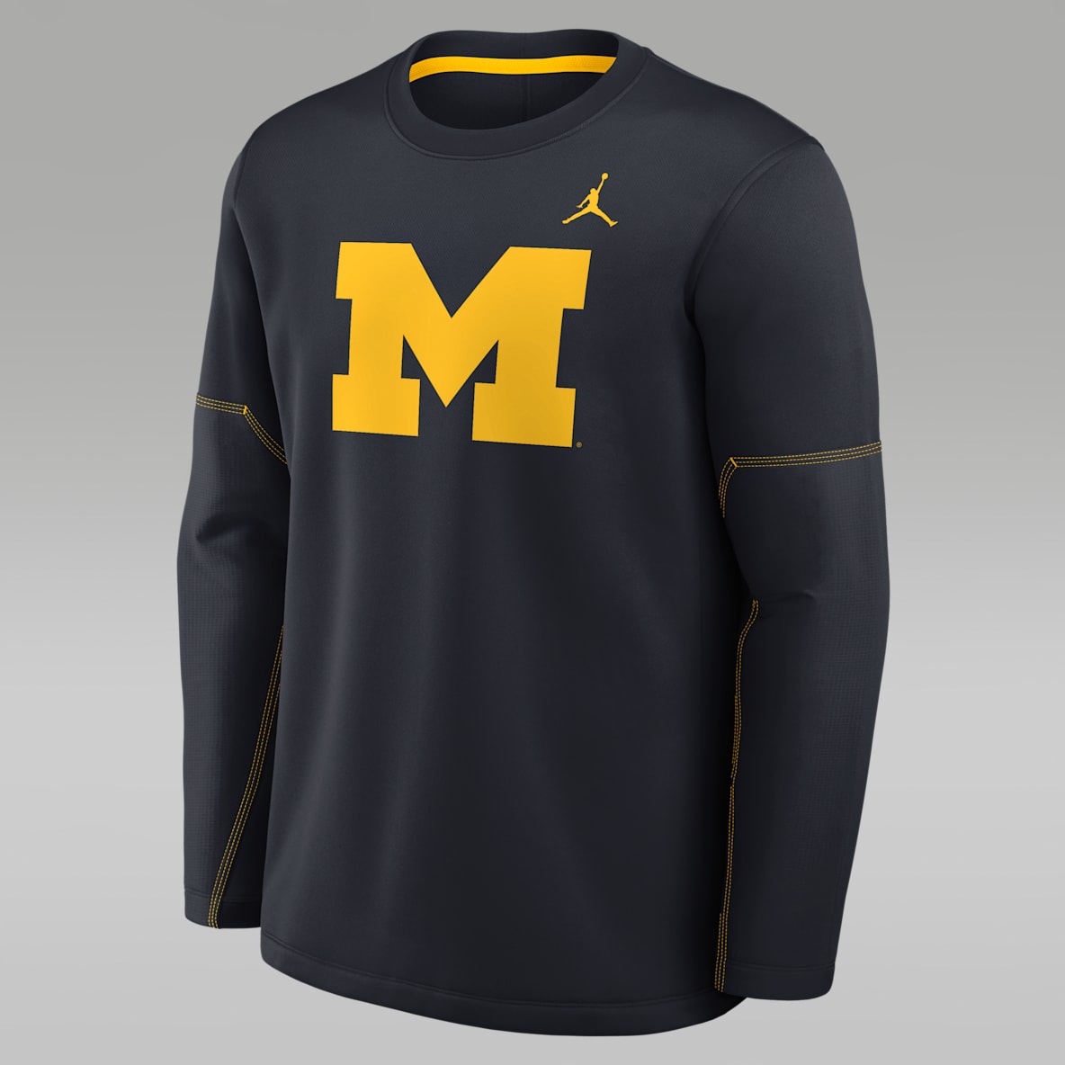 Michigan Sideline Coaches Men's Jordan Brand Therma-FIT College Long-Sleeve T-Shirt
