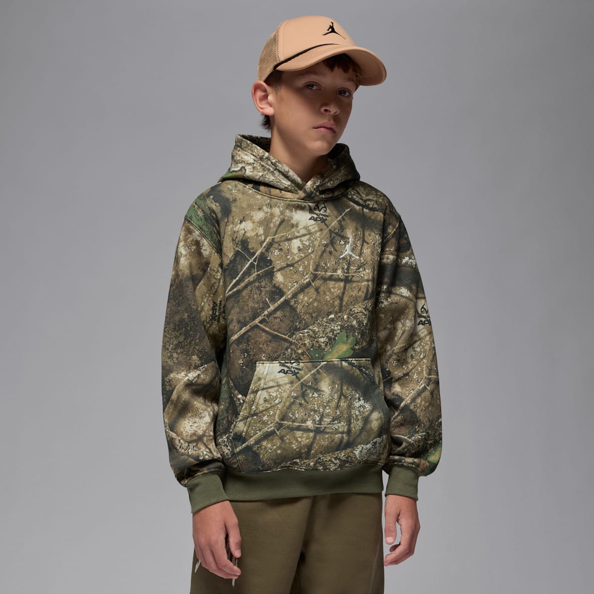 Jordan Jordan Sudadera con gorro sin cierre Realtree para niños talla grande