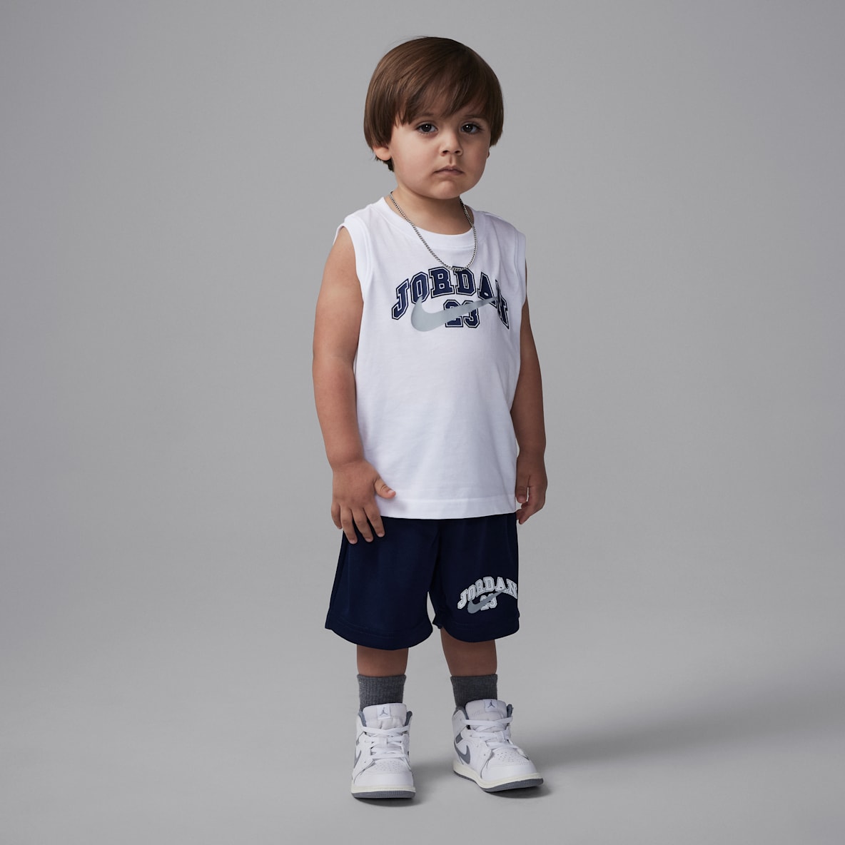 Jordan Conjunto de camiseta de tirantes y shorts MVP 23 para niños pequeños