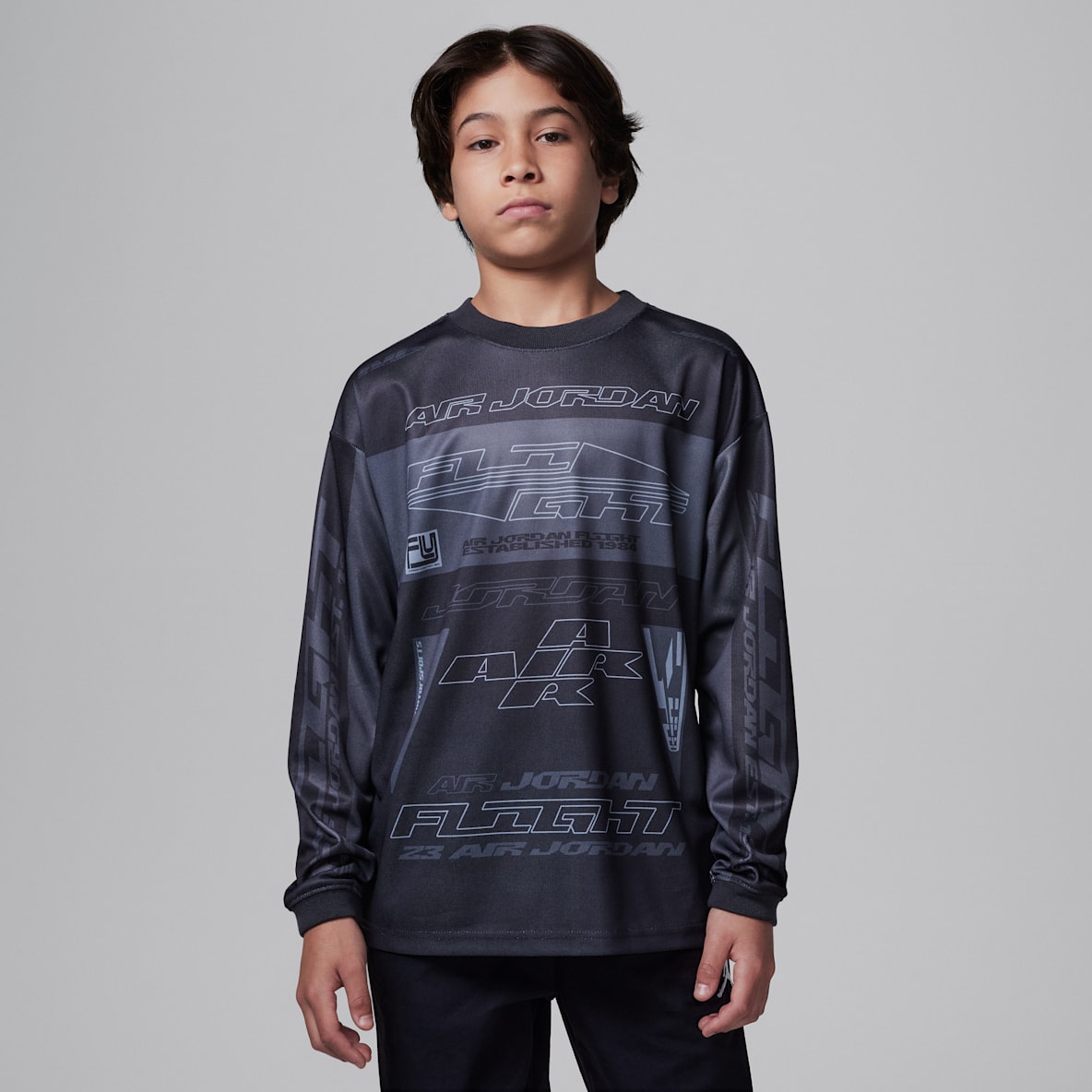 Jordan MVP Jordan MVP Older Kids' Dri-FIT Motorsports Long-Sleeve Jersey T-Shirt