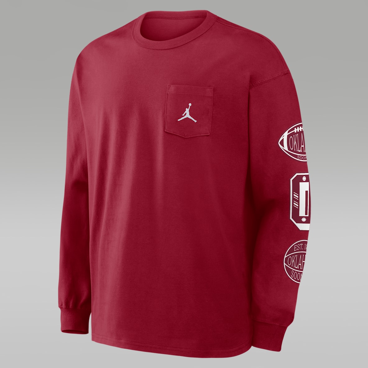 Oklahoma Academic Max90 Pocket Men's Jordan Brand College Long-Sleeve T-Shirt