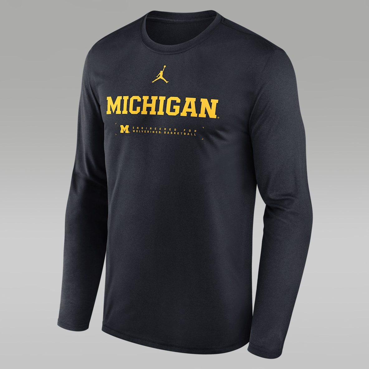 Michigan Courtside Basketball Shootaround Legend Michigan Courtside Basketball Shootaround Legend Men's Jordan Brand Dri-FIT College Long-Sleeve T-Shirt