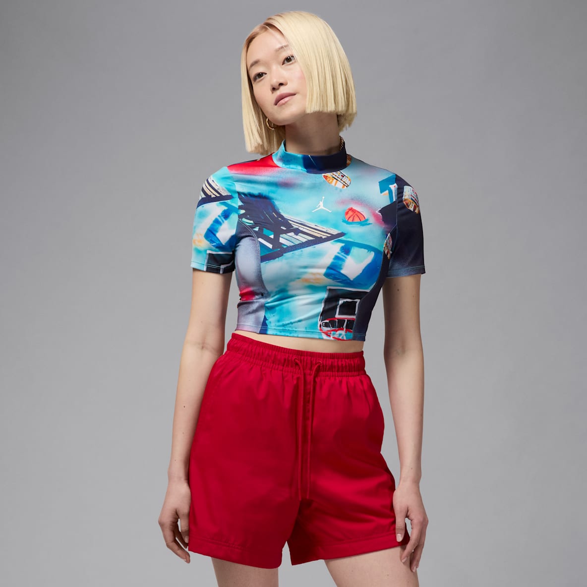 Jordan Women's Printed Short-Sleeve Knit Crop Top