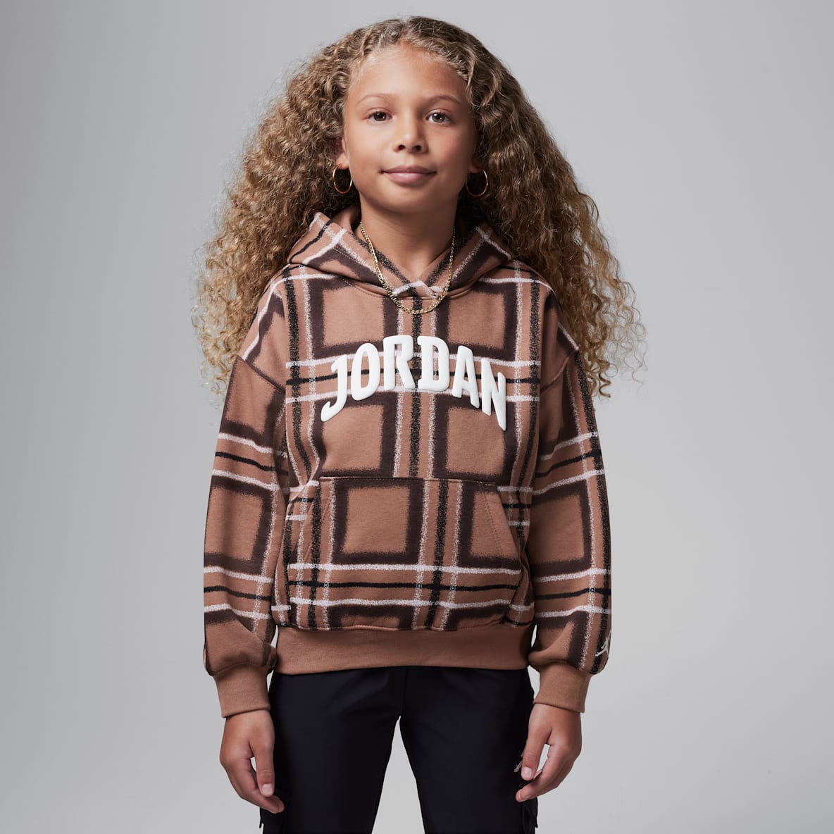 Jordan Brooklyn Essentials Jordan Brooklyn Essentials Little Kids' Plaid Print Pullover Hoodie