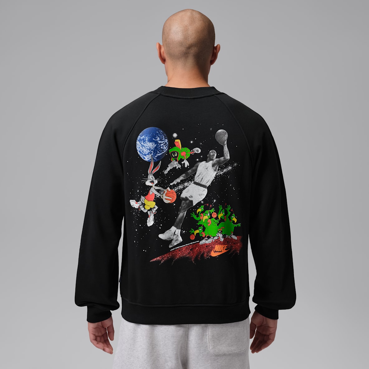 Jordan Brooklyn Space Jam Men's Vault Fleece Crew-Neck Sweatshirt