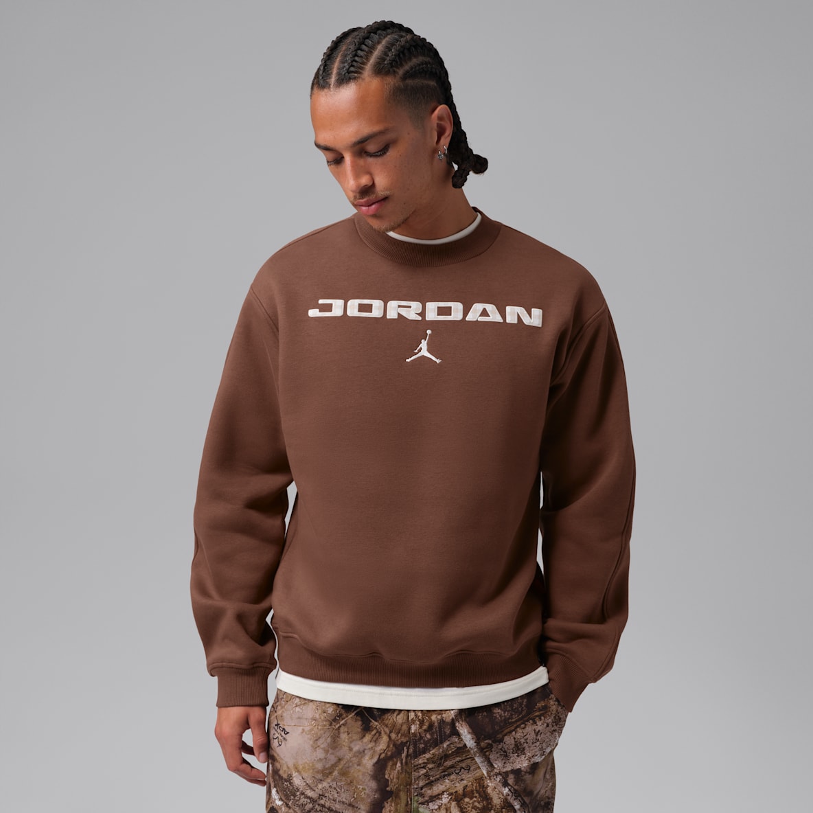 Jordan Brooklyn Sudadera de cuello redondo de tejido Fleece para hombre