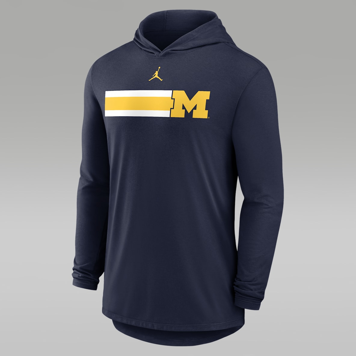 Michigan Primetime Pattern Men's Jordan Brand Dri-FIT College Long-Sleeve Hooded T-Shirt