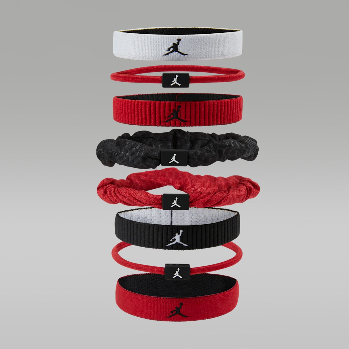 Jordan Sport Ligas para el cabello elásticas mixtas (paquete de 8)