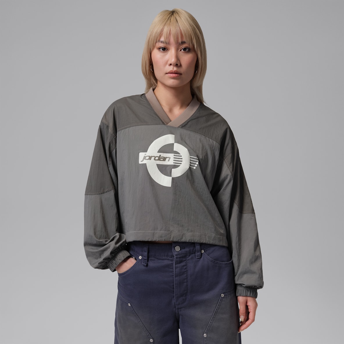 Jordan Brooklyn Sudadera sin cierre de manga larga de tejido Woven con gráfico para mujer