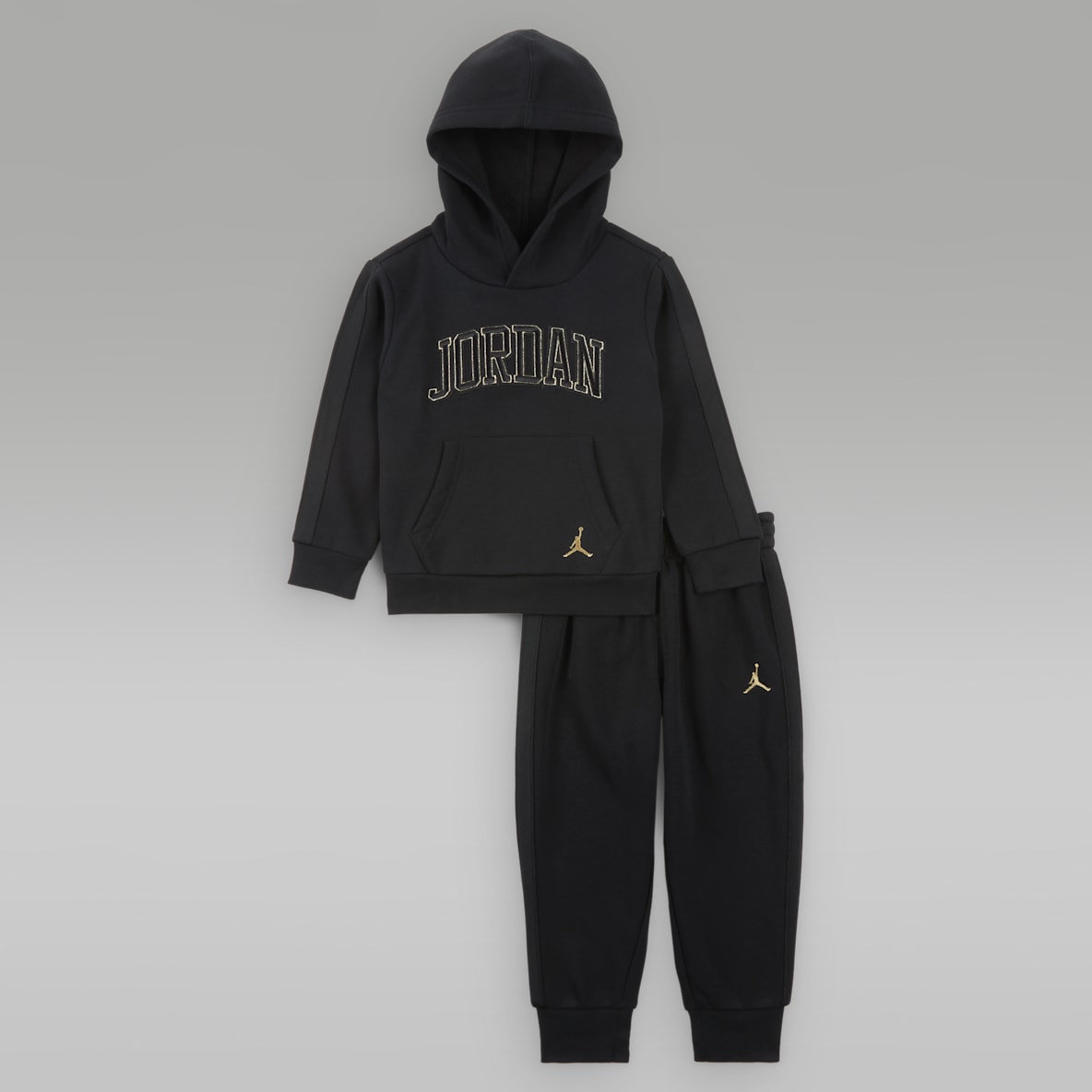 Jordan "See Me Shine" Jordan "See Me Shine" Conjunto de sudadera con gorro sin cierre de 2 piezas infantil
