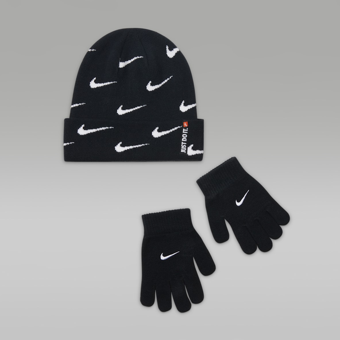 Nike Swoosh Repeat Beanie and Gloves Set Nike Swoosh Repeat Beanie and Gloves Set Big Kids' Set