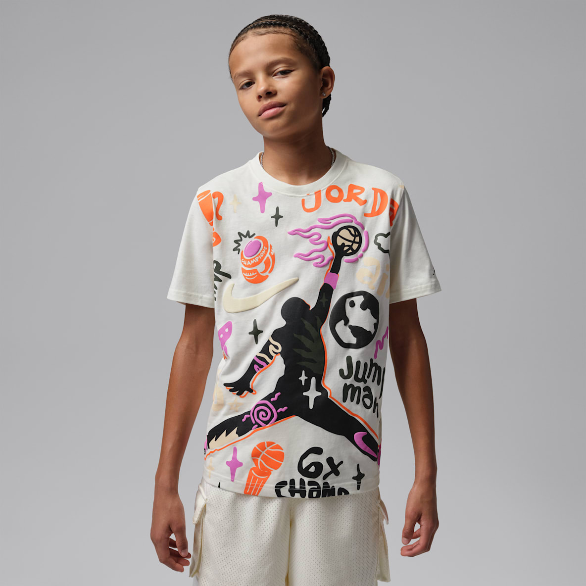 Jordan Playera Air Jordan World Tour Merch para niños talla grande