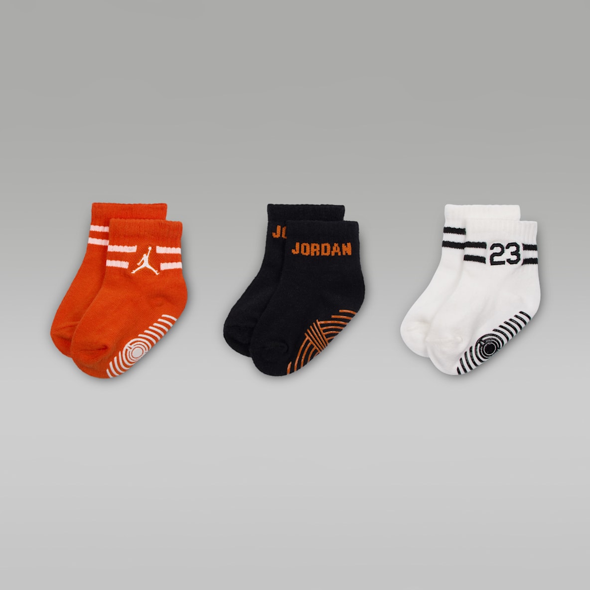 Jordan Jordan Lot de 3 paires de chaussettes anti-dérapantes MVP pour bébé et tout-petit (12 - 24 mois)