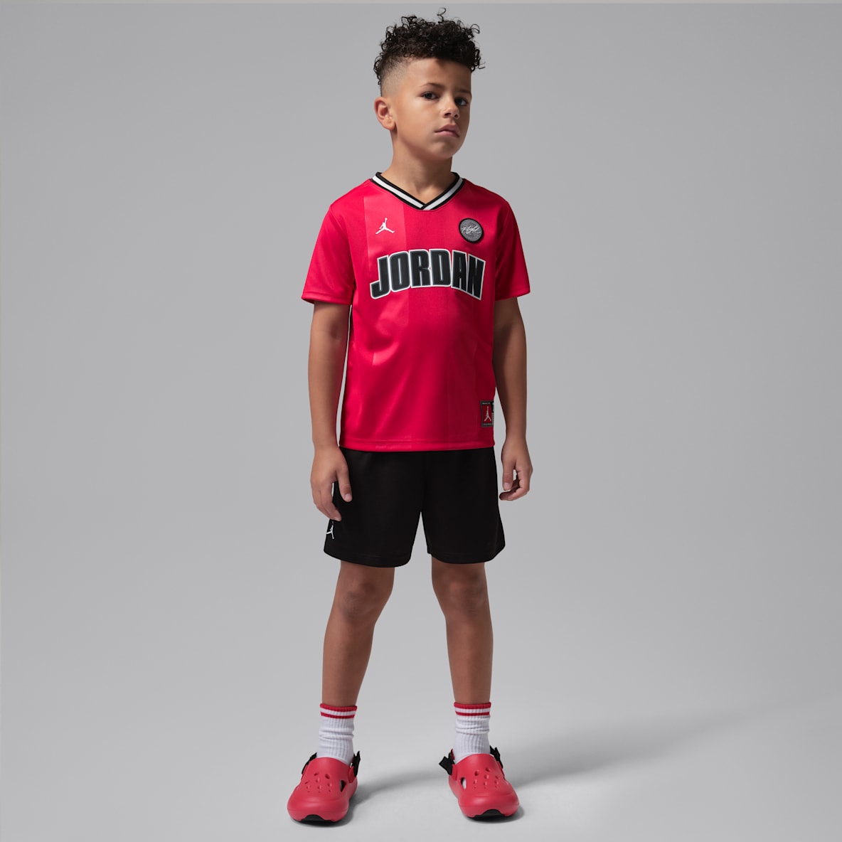 Jordan Conjunto de jersey y shorts de malla para niños talla pequeña