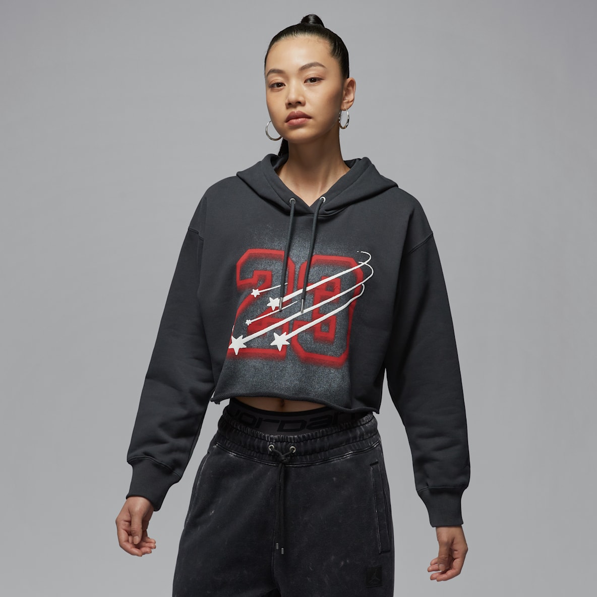 Jordan Flight Fleece Jordan Flight Fleece Women's Cropped Satin-Lined Hoodie