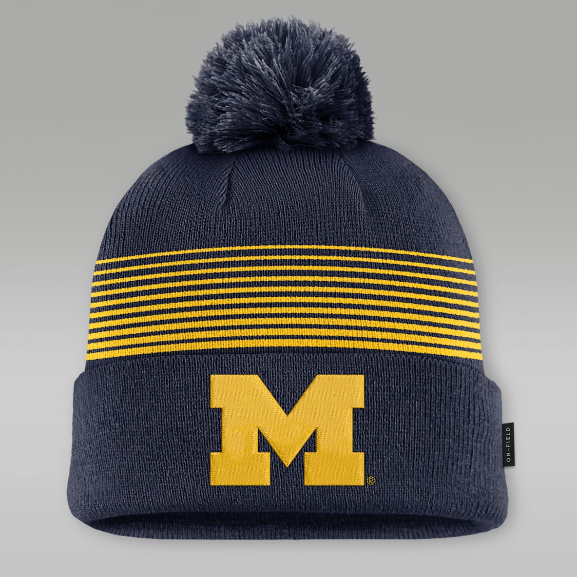 Michigan Sideline Peak Men's Jordan Brand College Cuffed Pom Beanie