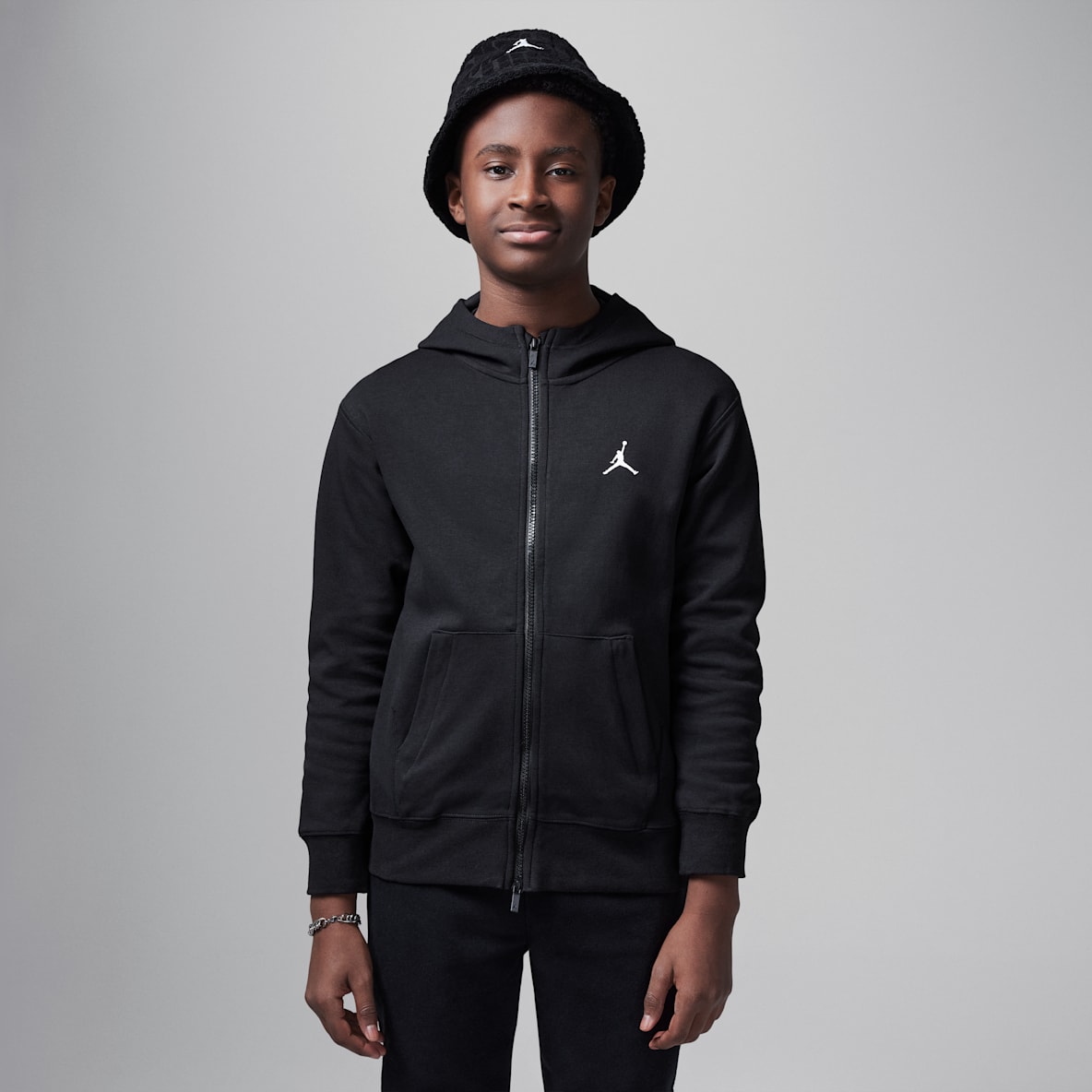 Jordan Dri-FIT Sport Jordan Dri-FIT Sport Sudadera con gorro Statement Hoop Fleece de cierre completo para niños talla grande