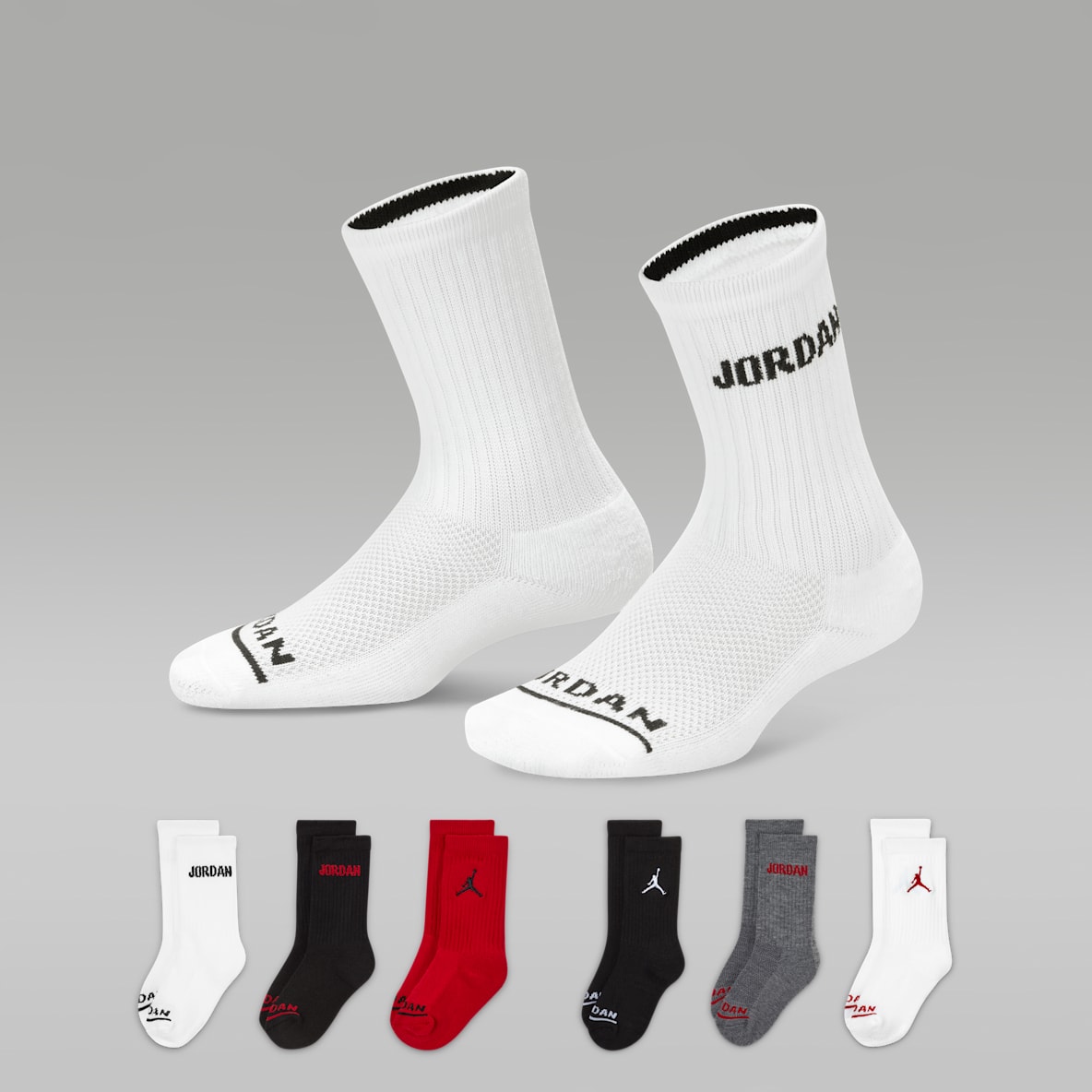 Jordan Big Kids' Legend Crew Socks (6 Pairs)