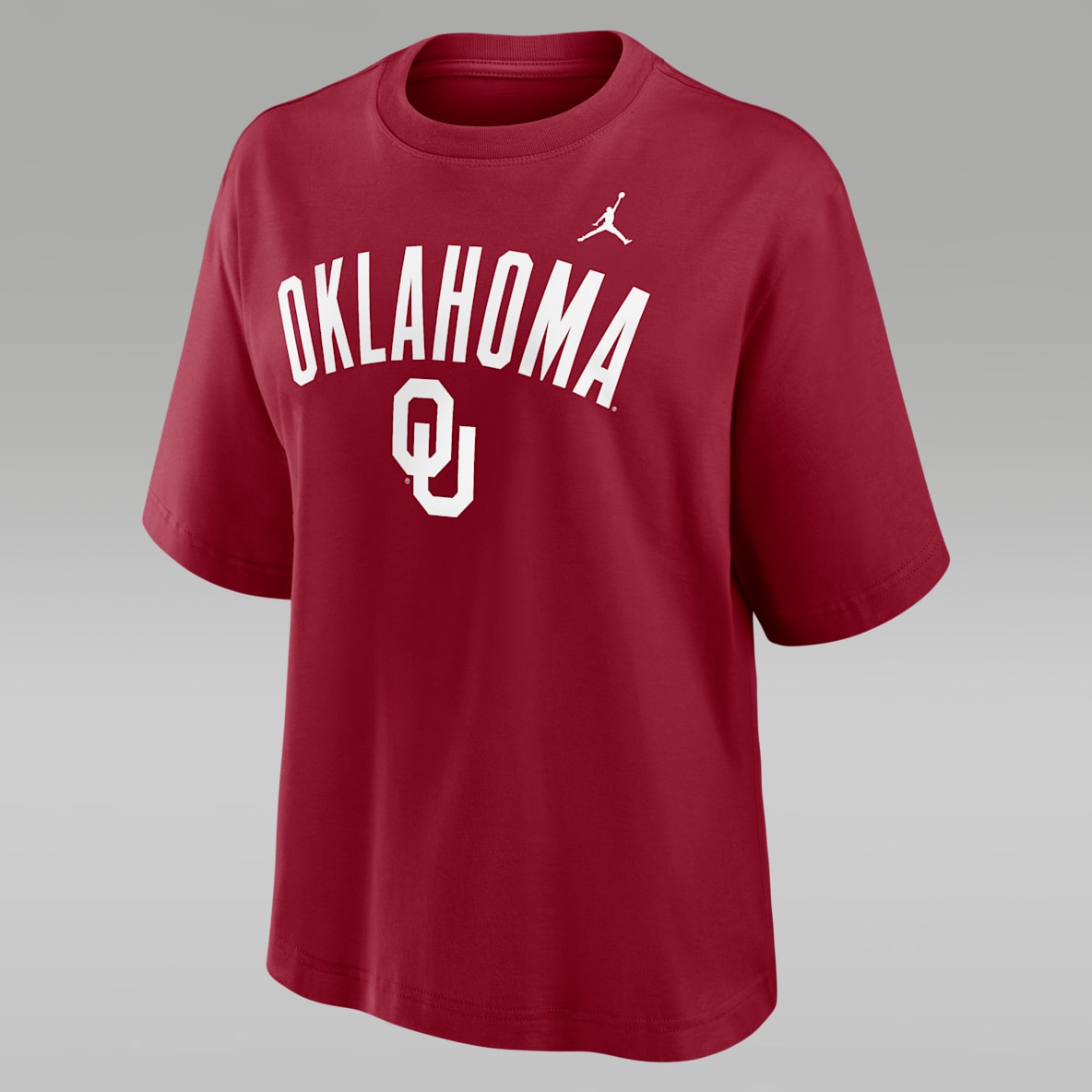 Oklahoma Arch Over Logo Boxy Women's Jordan Brand College T-Shirt