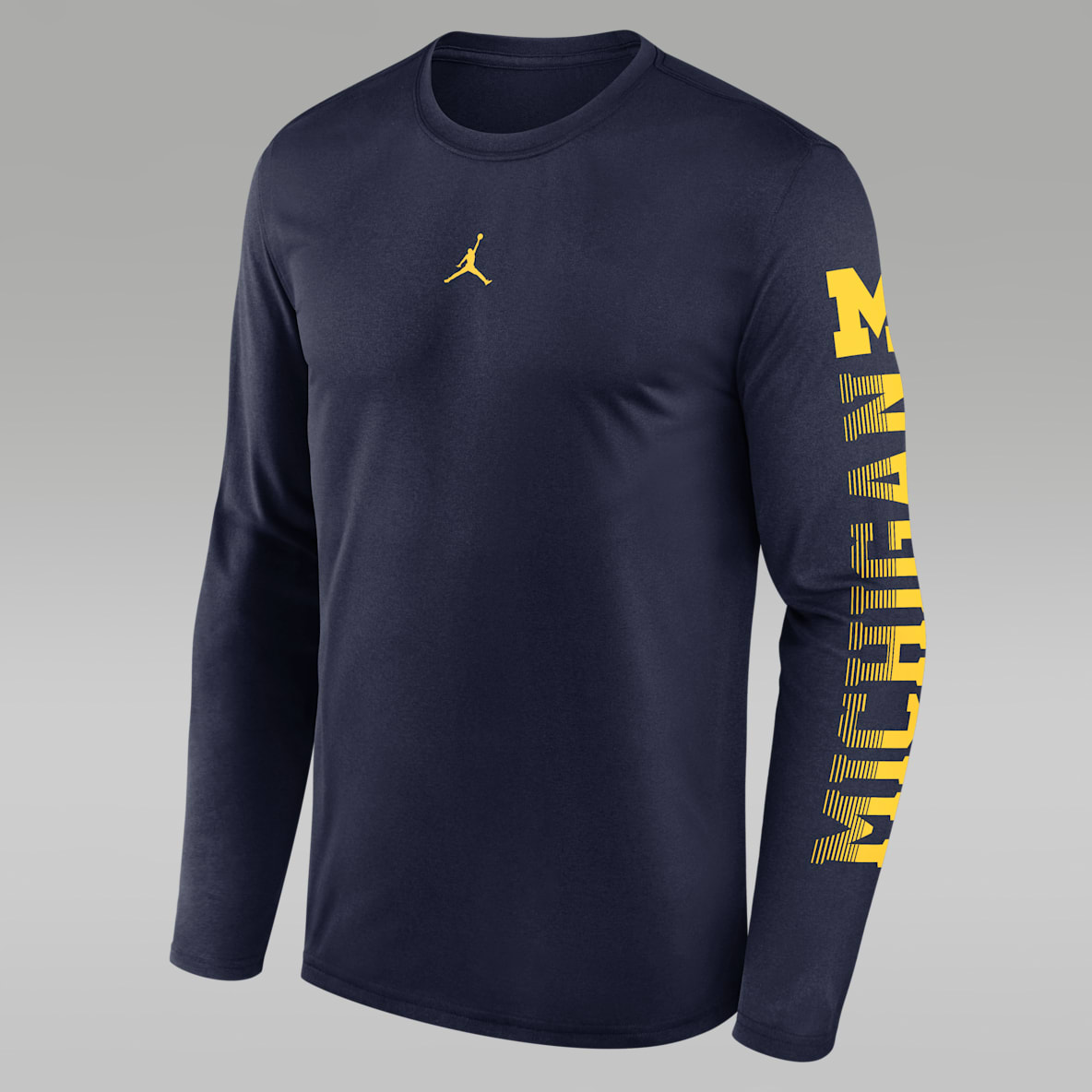 Michigan Primetime Legend Playera de manga larga universitaria marca Jordan Dri-FIT para hombre
