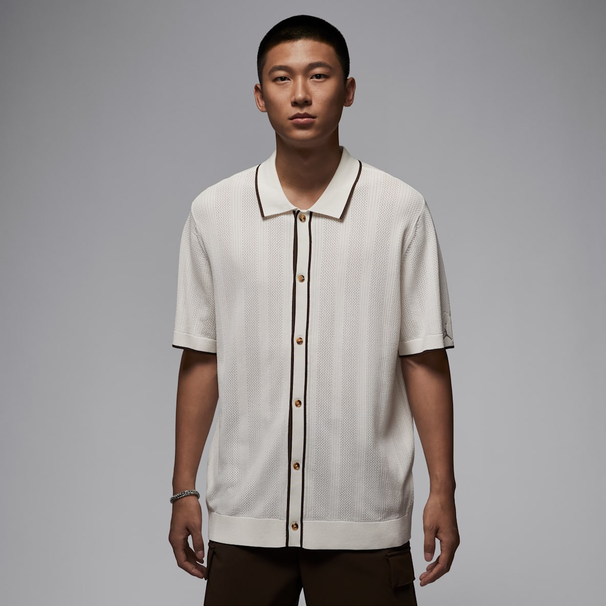 Jordan Sport Playera de golf de tejido Knit con botones para hombre
